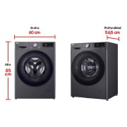 Lavadora LG wd12mvc5s6,dimensiones